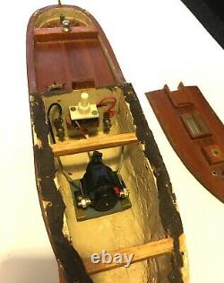 Beautiful Vintage Model Launch Boat Hyakutake Motorised Stand & Case