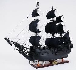 Black Pearl Caribbean Pirate Tall Ship 35 Wood Model Sail Boat With Display