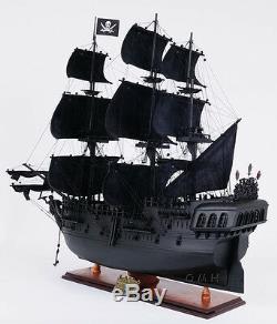 Black Pearl Caribbean Pirate Tall Ship 35 Wood Model Sail Boat With Display