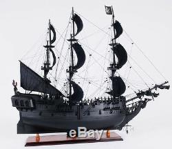 Black Pearl Caribbean Pirate Tall Ship 35 Wood Model Sail Boat With Display