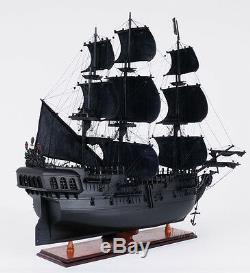 Black Pearl Caribbean Pirate Tall Ship 35 Wood Model Sail Boat With Display