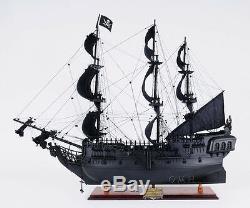 Black Pearl Caribbean Pirate Tall Ship 35 Wood Model Sail Boat With Display