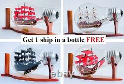 Black Pearl Wooden Model Ship Pirate Caribbean Nautical Décor GET 1 SHIP FREE