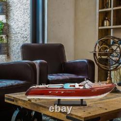 Blue Riva Aquarama 116 21 Scale Wooden Model Speed Boat Handmade Luxury Decor