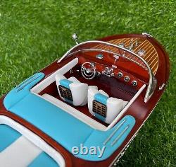 Blue Riva Aquarama Handmade Wooden Model Boat Italian Speed Boat Italian 21'