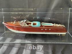 Blue Riva Aquarama Wooden Model Ship Scale 116, Riva Speed Boat Handmade Luxury