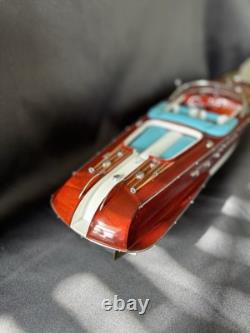 Blue Riva Aquarama Wooden Model Ship Scale 116, Riva Speed Boat Handmade Luxury