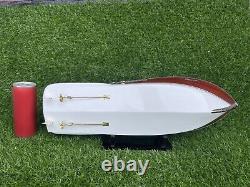 Blue Riva Boat Model 116 Riva Aquarama Wooden 21'' Handmade Ship Model