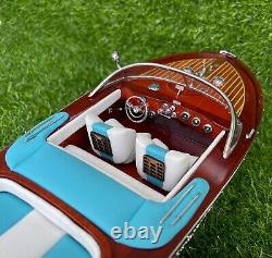 Blue Riva Boat Model 116 Riva Aquarama Wooden 21'' Handmade Ship Model