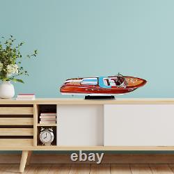 Blue Riva Boat Model 116 Riva Aquarama Wooden 21'' Handmade Ship Model