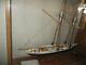 Bluenose Built Wood Model Schooner 164 Scale With Cabinet, Stamp, Coin, Photo