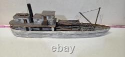 Built Wood Model Ship Steam Coaster Lumber Schooner Log Carrier HO Scale 187
