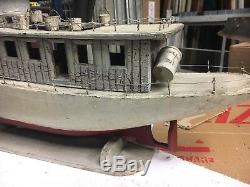 C1930's vintage folk art boat model sea faring ALENE 22 L x 13 h x 5.25 w