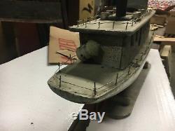 C1930's vintage folk art boat model sea faring ALENE 22 L x 13 h x 5.25 w