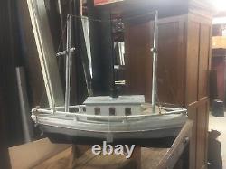 C1940's vintage folk art boat model lake steamer CHAMPLAIN 34 L x 28 H x 8 W