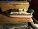 Cabin Cruiser Wooden Model Boat Japan With Original Box Outboard Motor