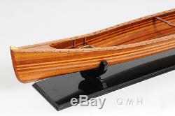 Canoe Curved Bow 44 Cedar Strip Wood Boat Model For display Only Assembled