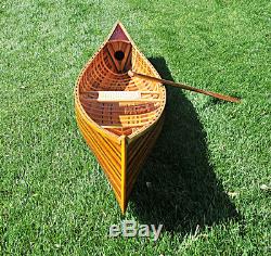 Canoe With Ribs Curved Bow 10 Feet Cedar Strip Wood Boat Model Assembled