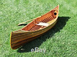 Canoe With Ribs Curved Bow 10 Feet Cedar Strip Wood Boat Model Assembled