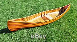 Canoe With Ribs Curved Bow 10 Feet Cedar Strip Wood Boat Model Assembled