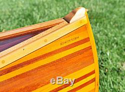 Canoe With Ribs Curved Bow 10 Feet Cedar Strip Wood Boat Model Assembled