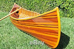 Canoe With Ribs Curved Bow 10 Feet Cedar Strip Wood Boat Model Assembled