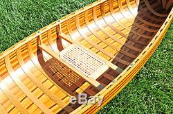 Canoe With Ribs Curved Bow 10 Feet Cedar Strip Wood Boat Model Assembled