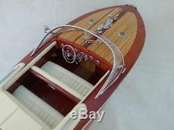 Cedar Wood Riva Tritone 24 Quality Model Boat Cream Seat L60 Christmas Gift