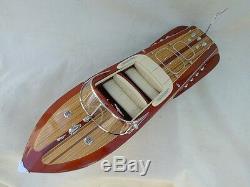 Cedar Wood Riva Tritone 24 Quality Model Boat Cream Seat L60 Christmas Gift