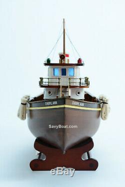 Cheryl Ann Tug Boat Model Wooden Ship 20 Handcrafted Assembled 1955 Waterfront