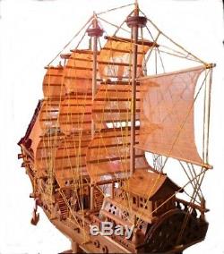 Chinese Junk Clipper 23 Teak Wood Built Model Boat Assembled THAI Hand Craft