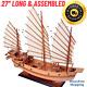 Chinese'junk' Replica Boat Model Sailboat Wood Ships Home Office Nautical Decor