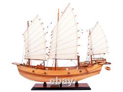 Chinese'Junk' Replica BOAT MODEL Sailboat Wood Ships Home Office Nautical Decor