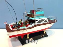 Chris Craft 40 Ft. Sports Fisherman Model Boat 15 Custom Made w Display Stand