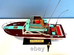 Chris Craft 40 Ft. Sports Fisherman Model Boat 15 Custom Made w Display Stand