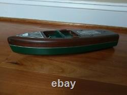 Chris Craft Barrel Back Runabout Mahogany Wood Model Wooden Boat Green Vtg 1940