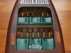 Chris Craft Barrel Back Runabout Mahogany Wood Model Wooden Boat Green Vtg 1940