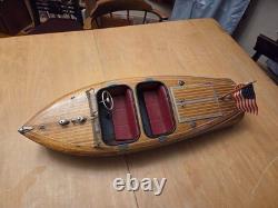 Chris Craft Barrel Back mahogany runabout speedboat model RC ready 29.5