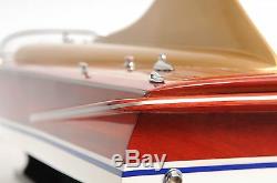 Chris Craft Cobra Speed Boat Painted 33' Wood Model Ship Assembled