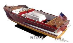 Chris Craft Holiday 1962 Handcrafted Wooden Model Boat Ready To Display