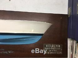 Chris Craft Original Half Hull Wood Ship Chris Smith Boat Model 1/1 Blue White