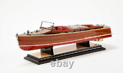 Chris Craft Runabout 21 Handmade Wooden Classic Boat Model NEW