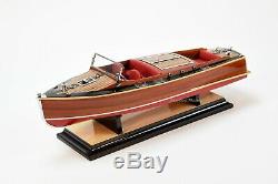 Chris Craft Runabout 21 Handmade Wooden Classic Boat Model NEW