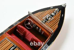 Chris Craft Runabout 21 Handmade Wooden Classic Boat Model NEW