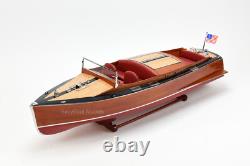 Chris Craft Runabout Handmade Wooden Boat Model RC Ready