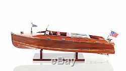 Chris Craft Runabout Speed Boat Double Cockpit 25 Built Wooden Model Assembled