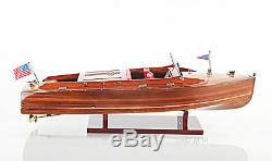 Chris Craft Runabout Speed Boat Double Cockpit 25 Built Wooden Model Assembled