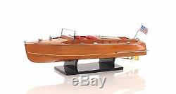 Chris Craft Runabout Speed Boat Double Cockpit 25 Built Wooden Model Assembled