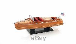 Chris Craft Runabout Speed Boat Double Cockpit 25 Built Wooden Model Assembled