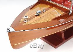 Chris Craft Runabout Speed Boat Double Cockpit 25 Built Wooden Model Assembled